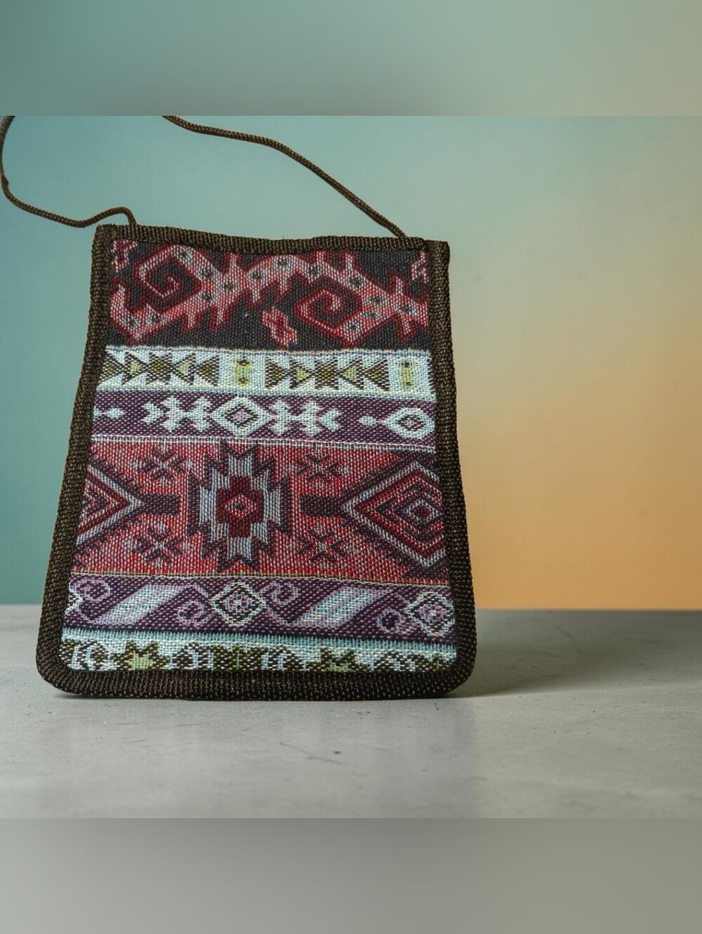 Flat Tapestry Woven Artisan Pouch | Purse | Kilm Crossbody